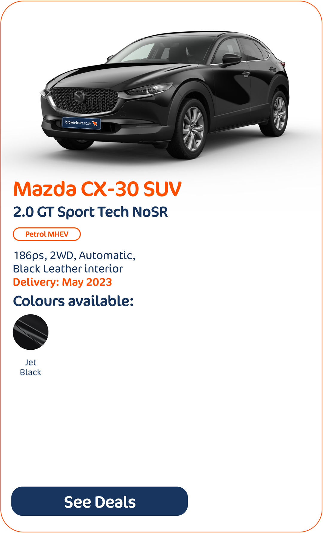 Mazda CX-30 SUV 2.0 GT Sport Tech NoSR - Click to Enquire